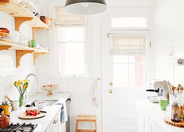Diseñar una pequeña cocina: diseño de dos filas