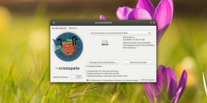 Software de respaldo Cronopete