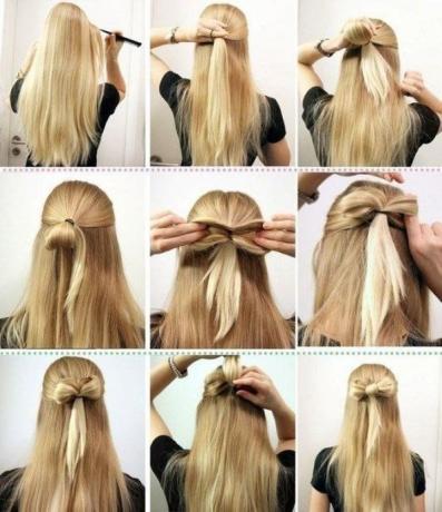 Peinados para la escuela: un arco hechos de pelo