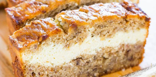 pastel de plátano con relleno de crema