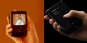 Plegable teléfono inteligente Motorola RAZR muestra en la foto
