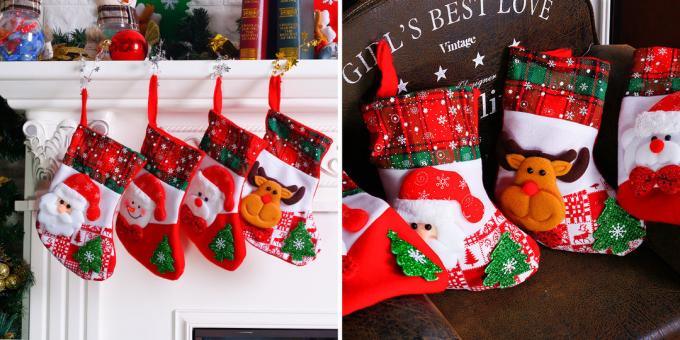 decoraciones de Navidad con ali-: Calcetines