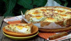 Quiche de repollo, huevos y tocino