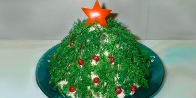 Navidad recetas de platos: una ensalada con ciruelas "árbol de Navidad"