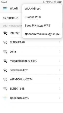 Shareit. Sección Wi-Fi (WLAN)