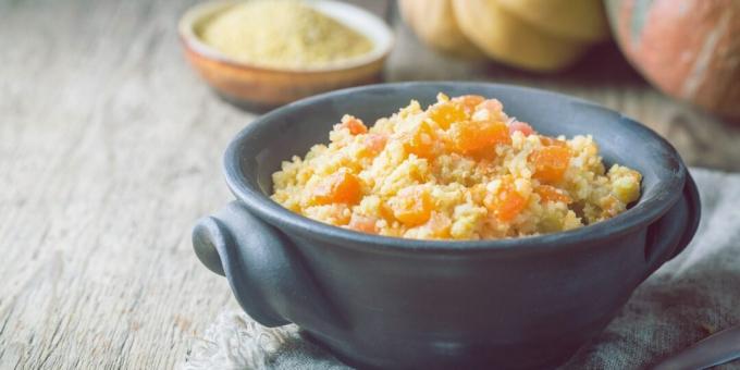 Gachas de mijo con calabaza en agua