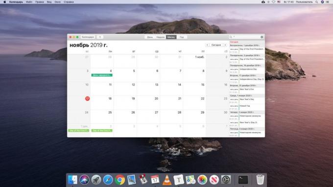 10 fichas útiles incrustados "Calendario» MacOS