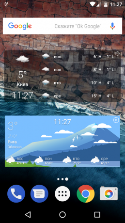 El tiempo Wiz: la cantidad de datos en el widget