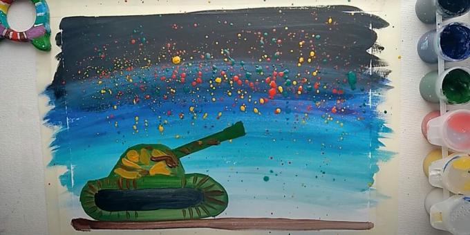 Cómo dibujar un tanque: pintar el suelo y agregar trazos de colores