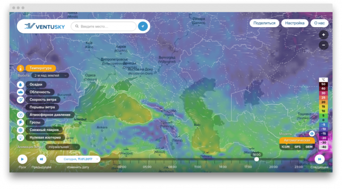 Ventusky: previsión del tiempo