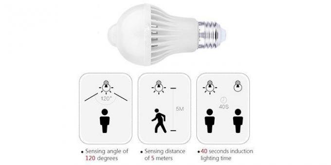 Lámpara con sensor de movimiento