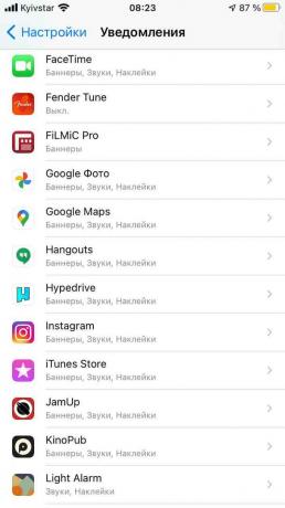 Las notificaciones de Instagram no se reciben en un teléfono inteligente iOS: busque la aplicación en la configuración