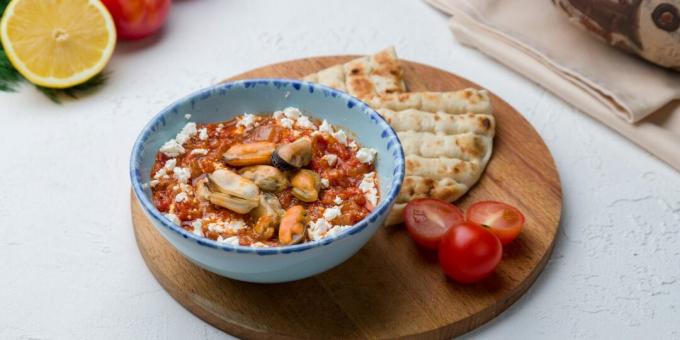 Saganaki de mejillones