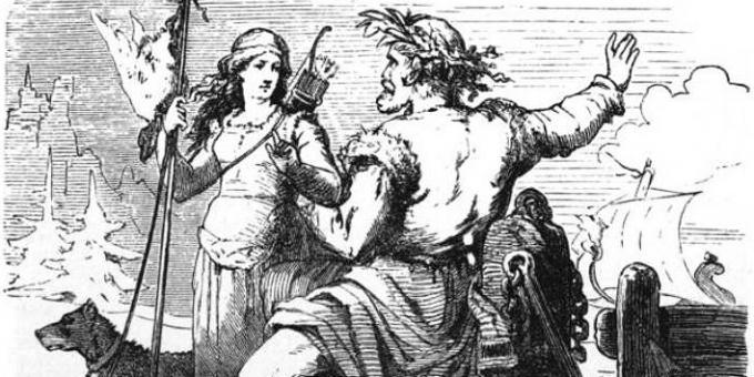 Mitos escandinavos: la giganta Skadi y el dios del mar Njord